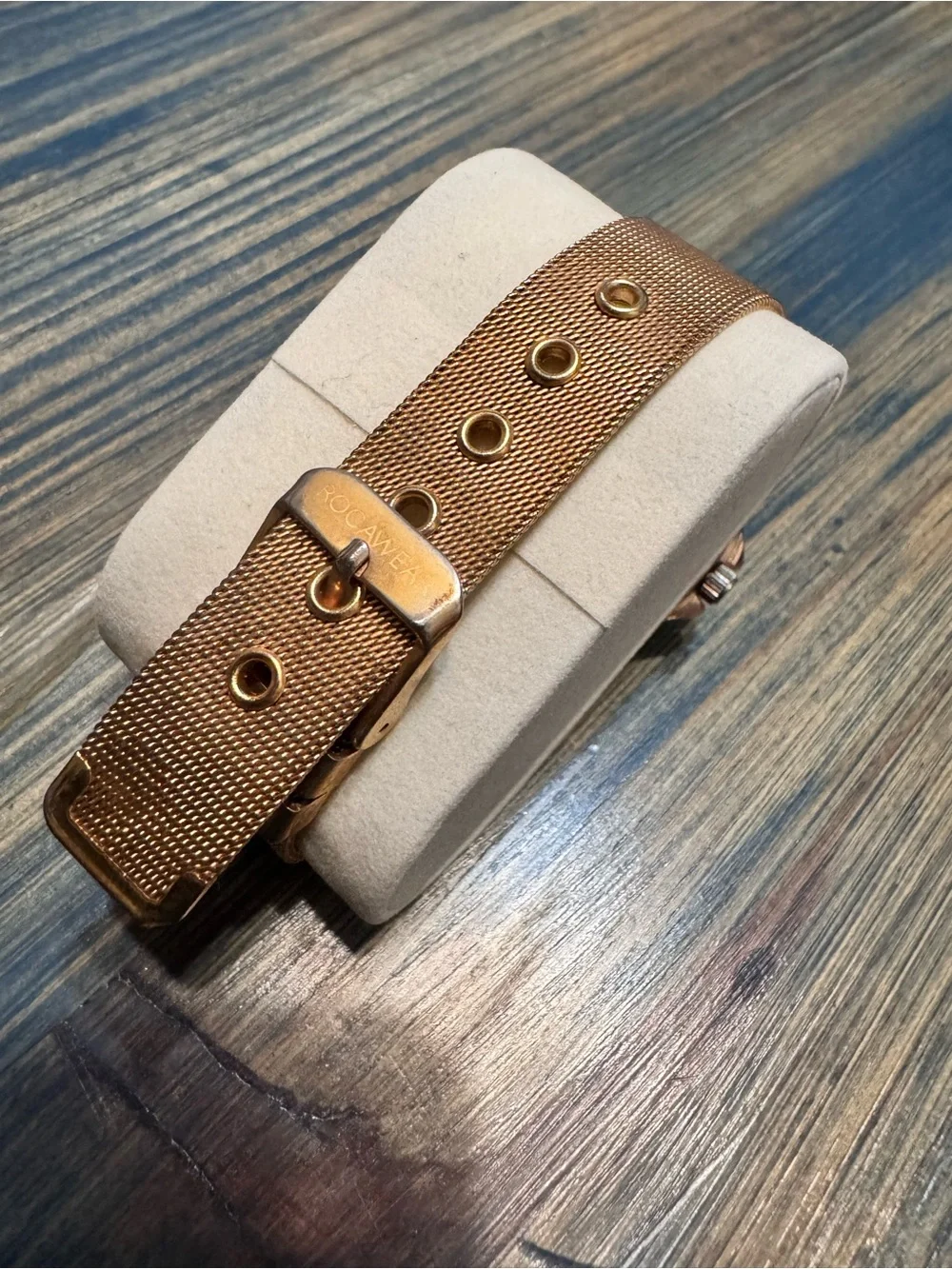 Rocawear Gold Crystal Mesh Strap Watch